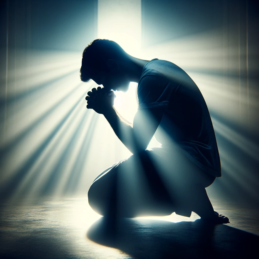 Someone on their knees praying