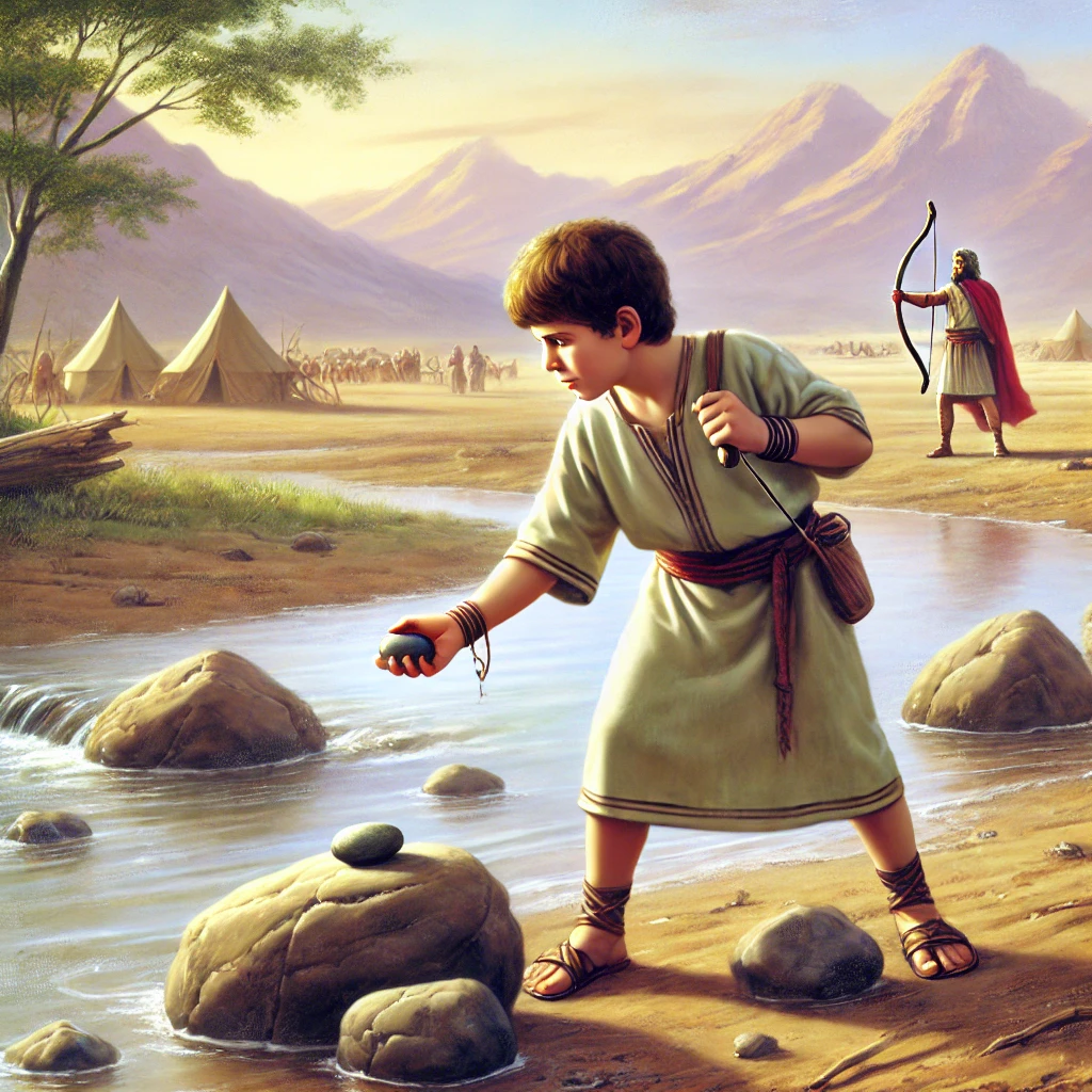 David preparing for battle