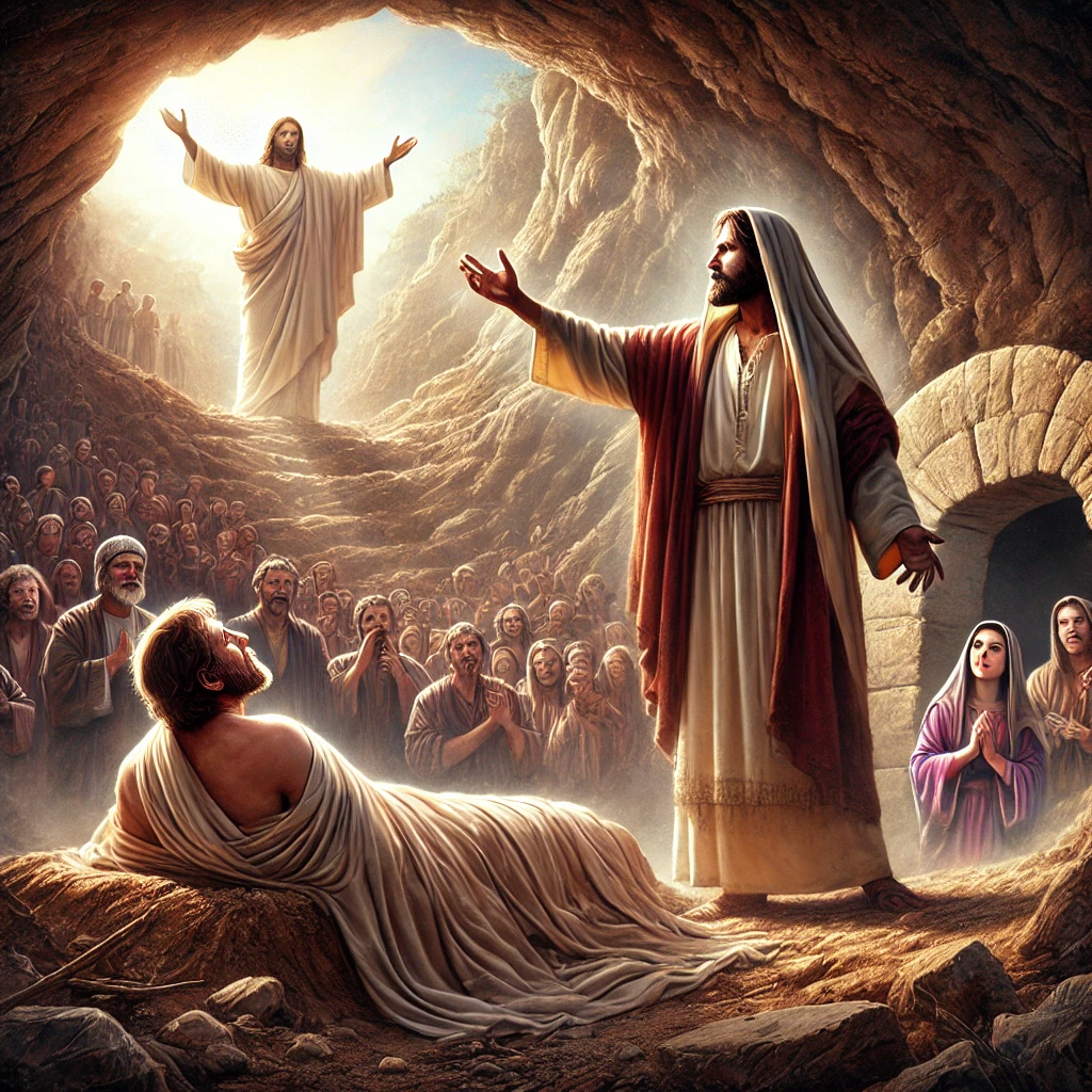 Jesus raising Lazarus from the dead