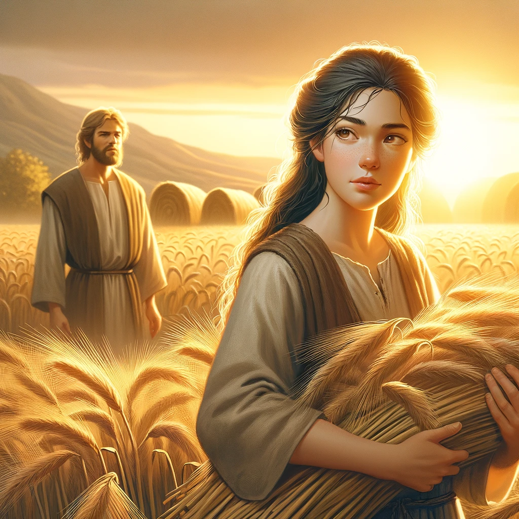 Ruth working in the fields