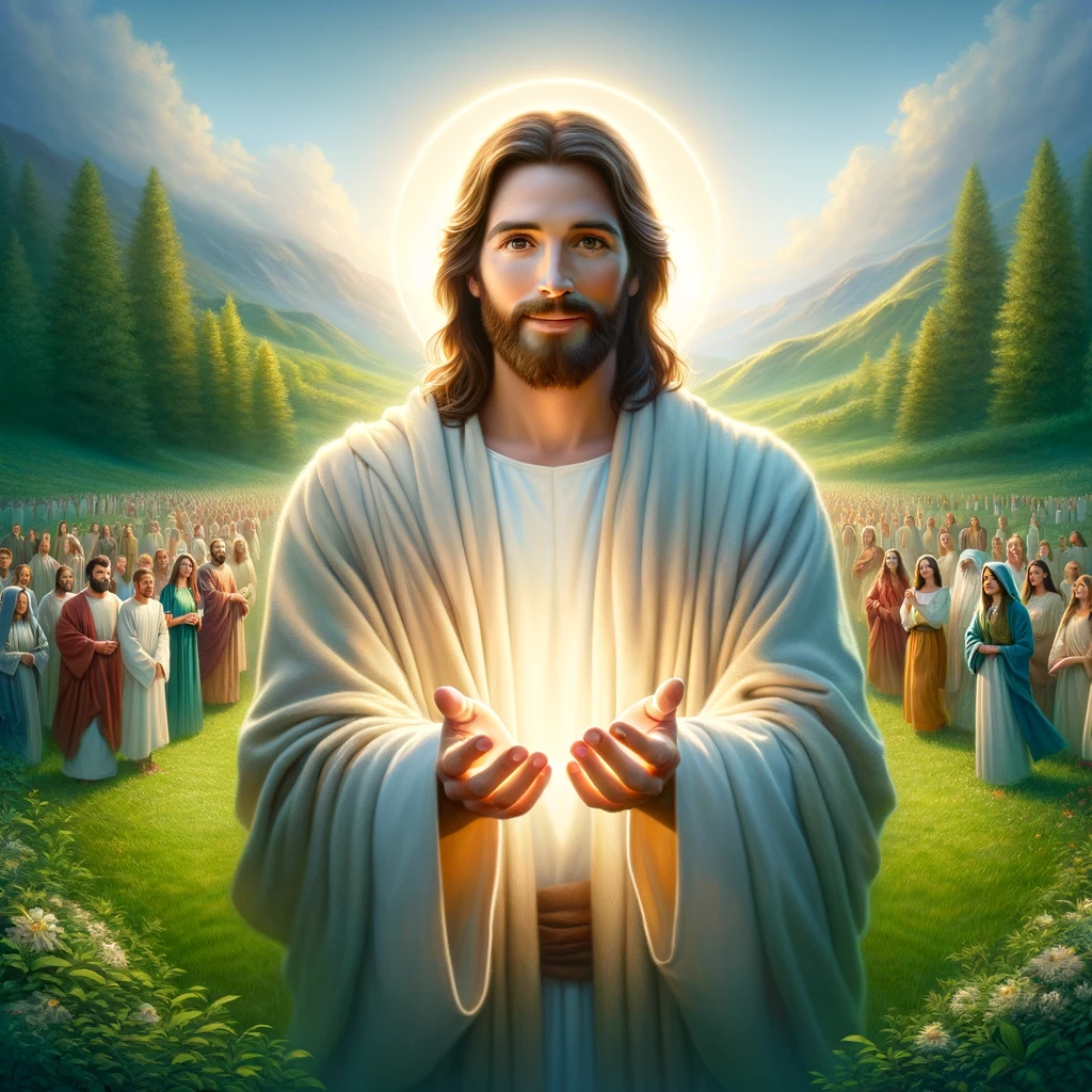 An image of Jesus sharing love