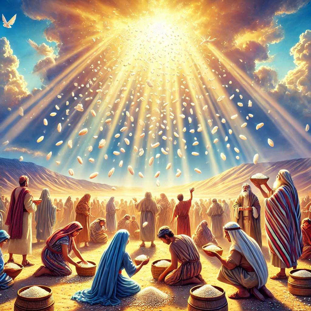 Manna falling from heaven