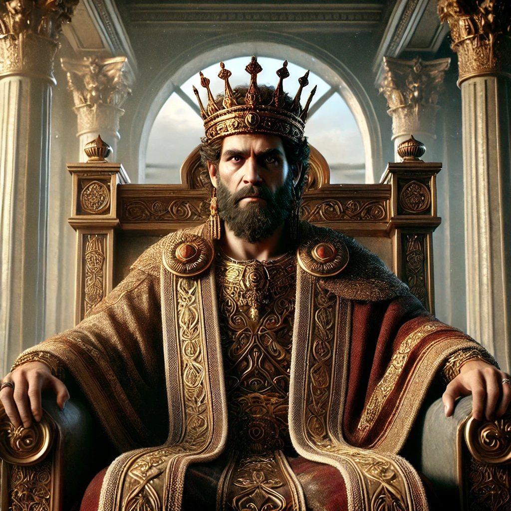 King Herod sitting on his throne
