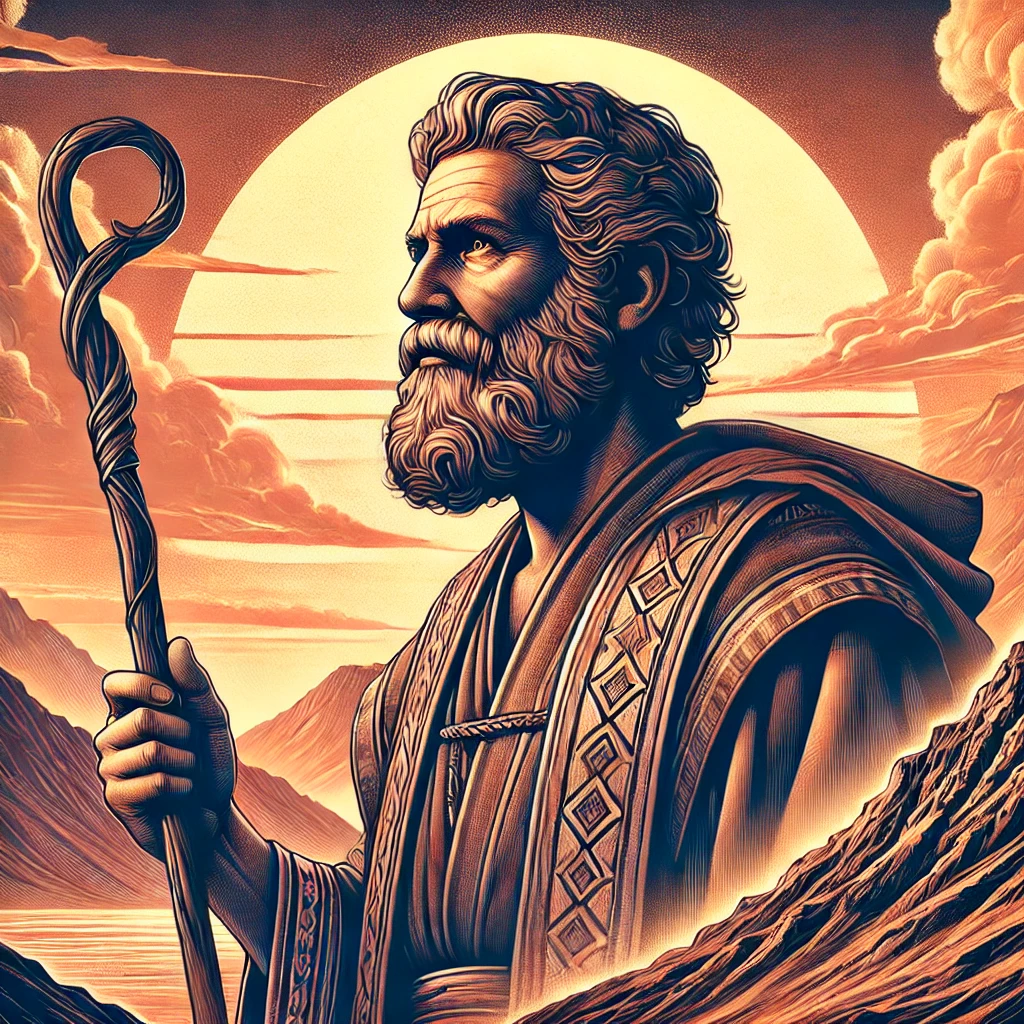 Abraham holding a staff