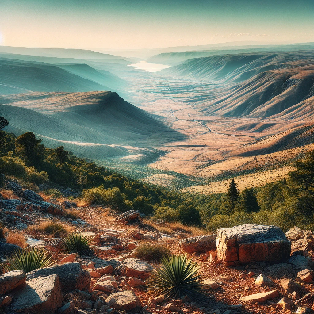 Where Did Moses Die? A panoramic view of Mount Nebo overlooking the Promised Land, showcasing the natural and historical significance of the location.