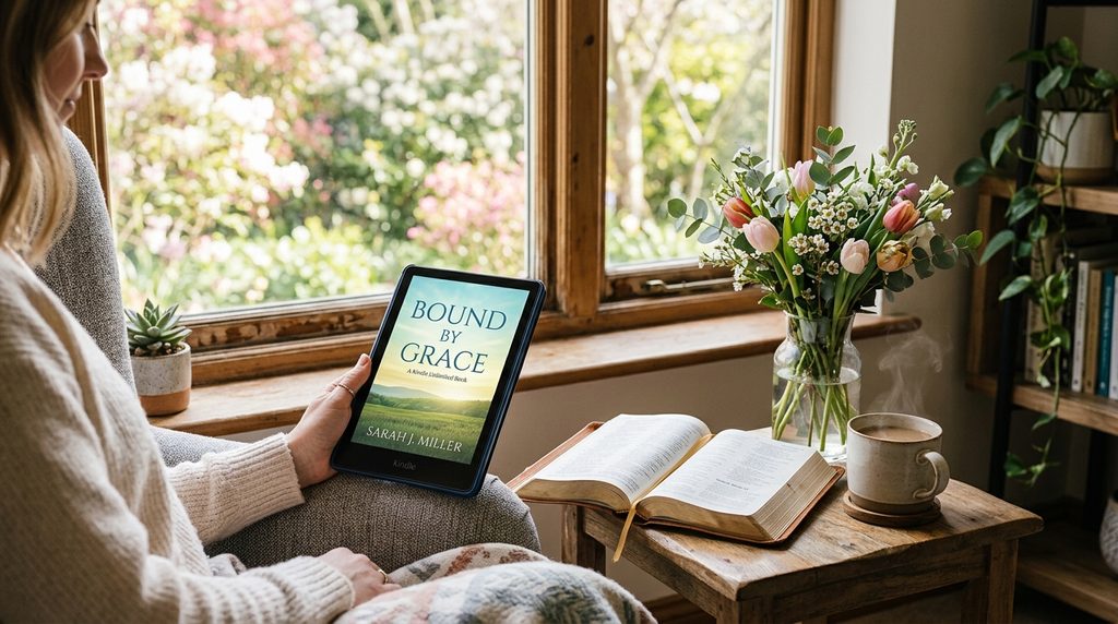 Tablet_and_Bible_reading_on Kindle unlimited