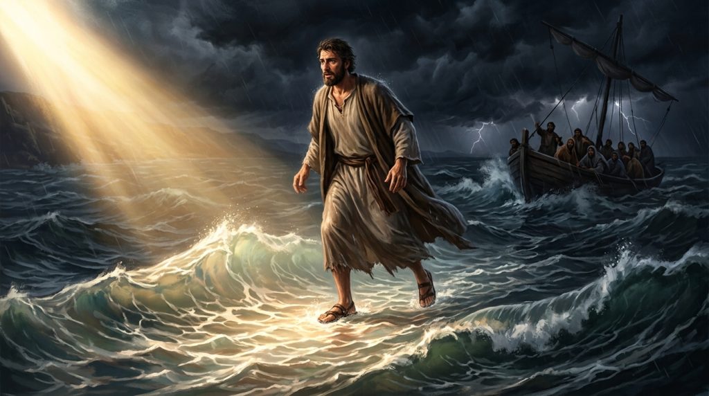Man walking on water