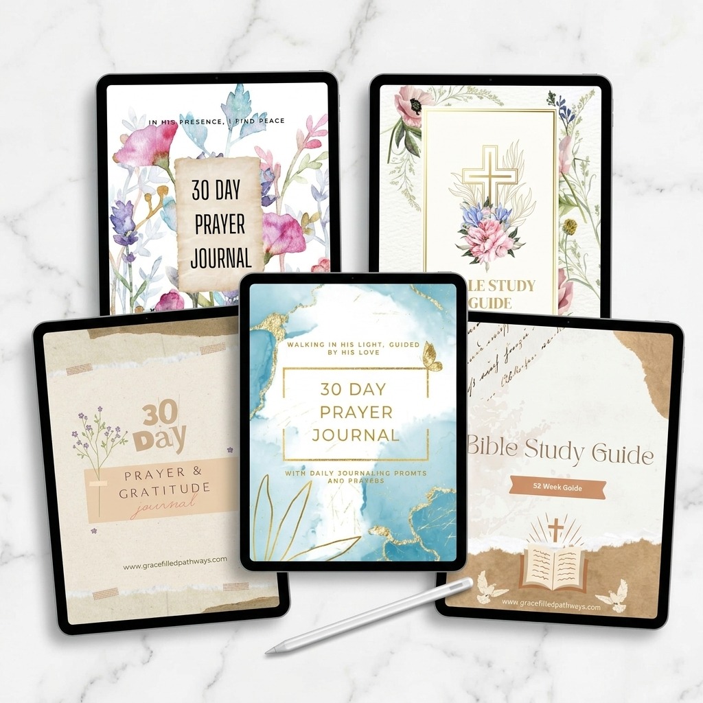 tablets showcasing the complete range of our free journals and study guides.